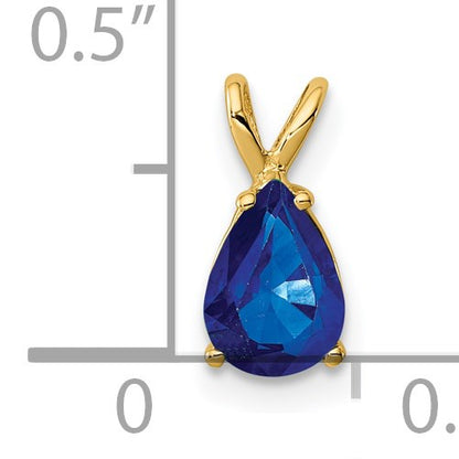 14k 7x5mm Pear Sapphire Pendant