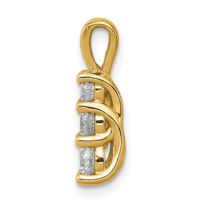 14k Holds 4.0/3.4/3.0mm Three-stone Pendant Mounting