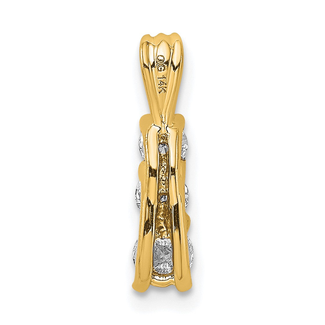14k Holds 4.0/3.4/3.0mm Three-stone Pendant Mounting