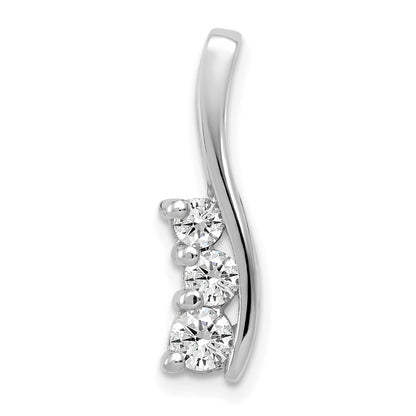 14k White Gold Holds 3.6/3.1/2.9mm Three-Stone Curved Bar Chain Slide Mounting