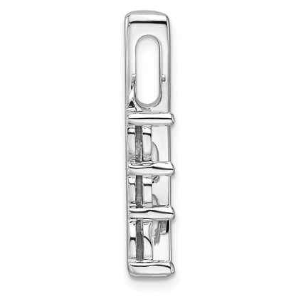 14k White Gold Holds 3-5.0mm Three-Stone Curved Bar Chain Slide Mounting