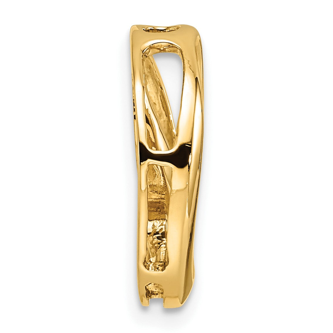 14k Holds 3-3.2mm Three-Stone Circle Chain Slide Mounting