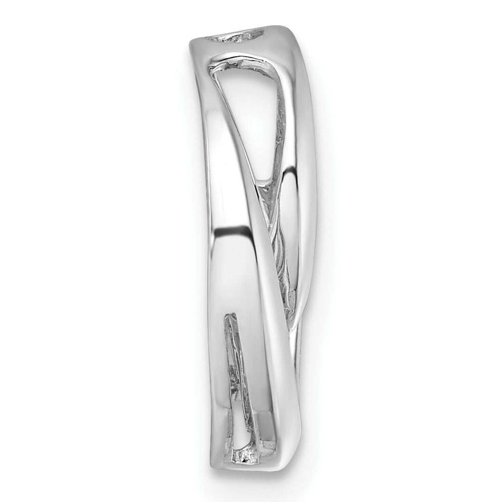 14k White Gold Holds 3-3.2mm Three-Stone Circle Chain Slide Mounting