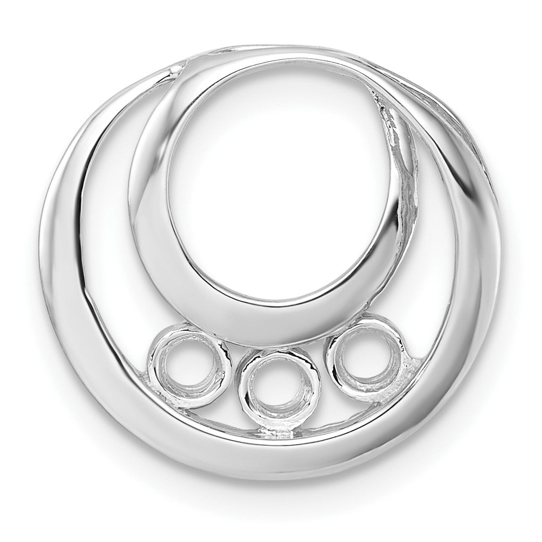 14k White Gold Holds 3-3.2mm Three-Stone Circle Chain Slide Mounting