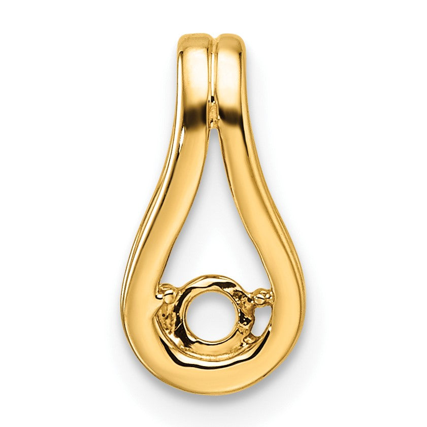 14k Holds 2.8mm Stone Teardrop-Shape Slide Mounting Fits up to 2mm Regular/6mm Fancy or Reversible Omega