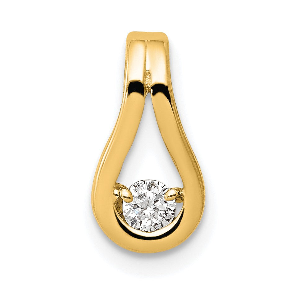 14k Complete 2.8mm A Diamond Teardrop-Shape Slide Fits up to 2mm Regular/6mm Fancy or Reversible Omega