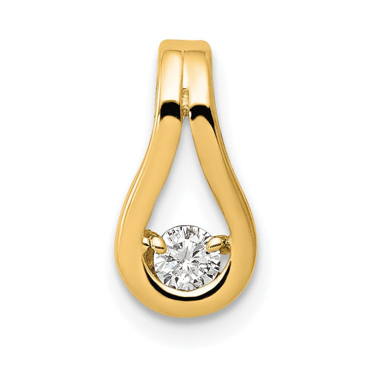 14k Complete 2.8mm A Diamond Teardrop-Shape Slide Fits up to 2mm Regular/6mm Fancy or Reversible Omega