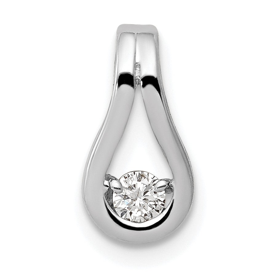 14k White Gold Holds 2.8mm Stone Teardrop-Shape Slide Mounting Fits up to 2mm Regular/6mm Fancy or Reversible Omega
