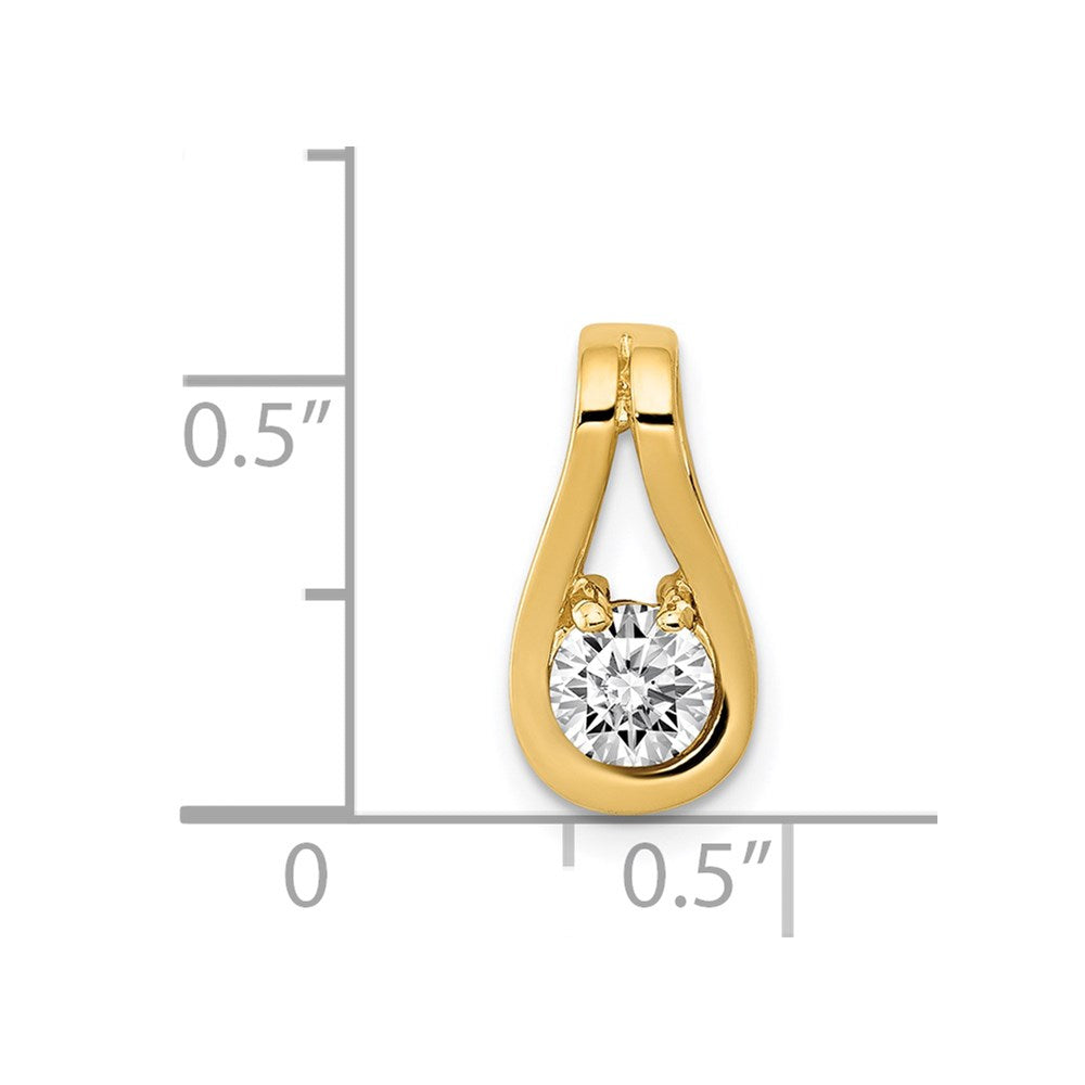 14k 4.7mm AA Diamond Teardrop Shape Slide Pendant