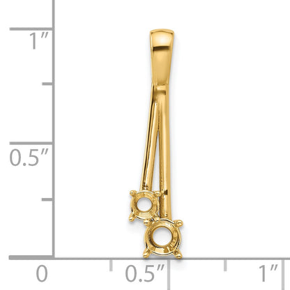 14k Holds 4.4mm/3.4mm Two-stone Pendant Mounting