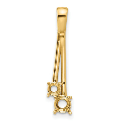 14k Holds 4.4mm/3.4mm Two-stone Pendant Mounting