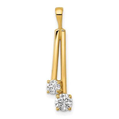 14k AA Diamond Two Stone Pendant