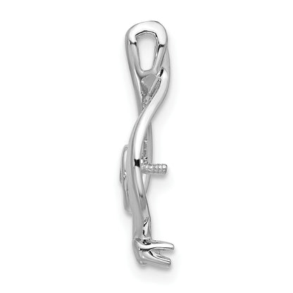 14k White Gold Pearl and Diamond Pendant Mounting