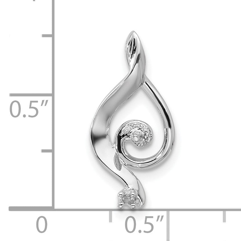 14k White Gold Pearl and Diamond Pendant Mounting
