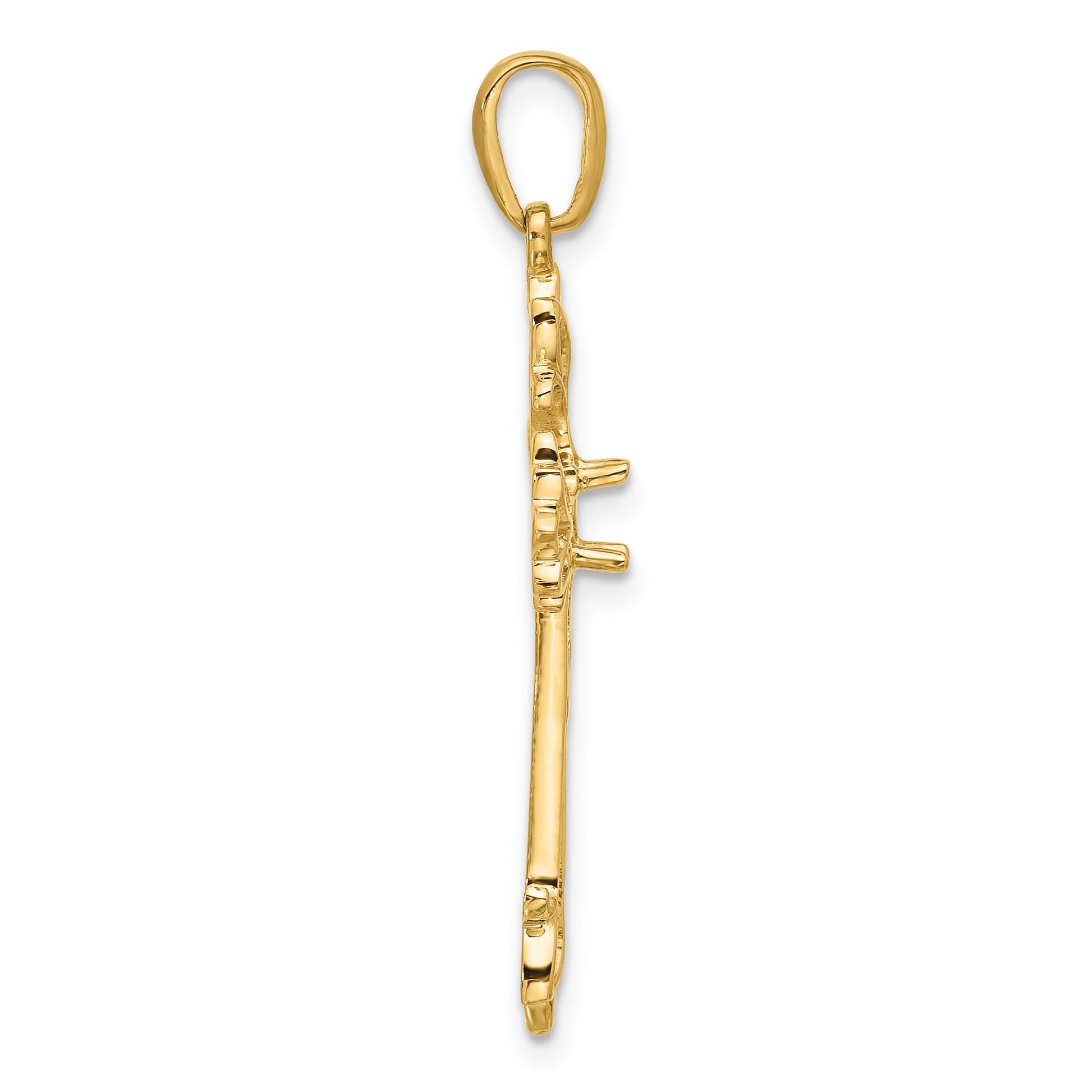 14k Polished Cross Chain Slide Mounting