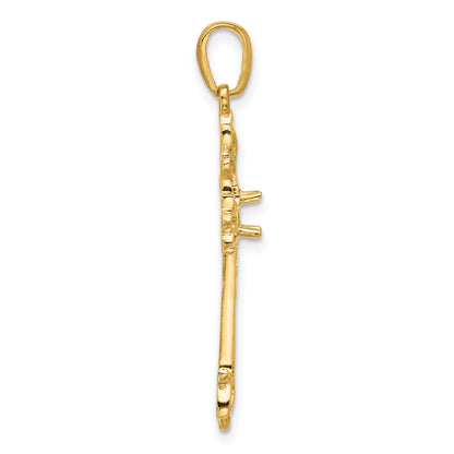 14k Polished Cross Chain Slide Mounting
