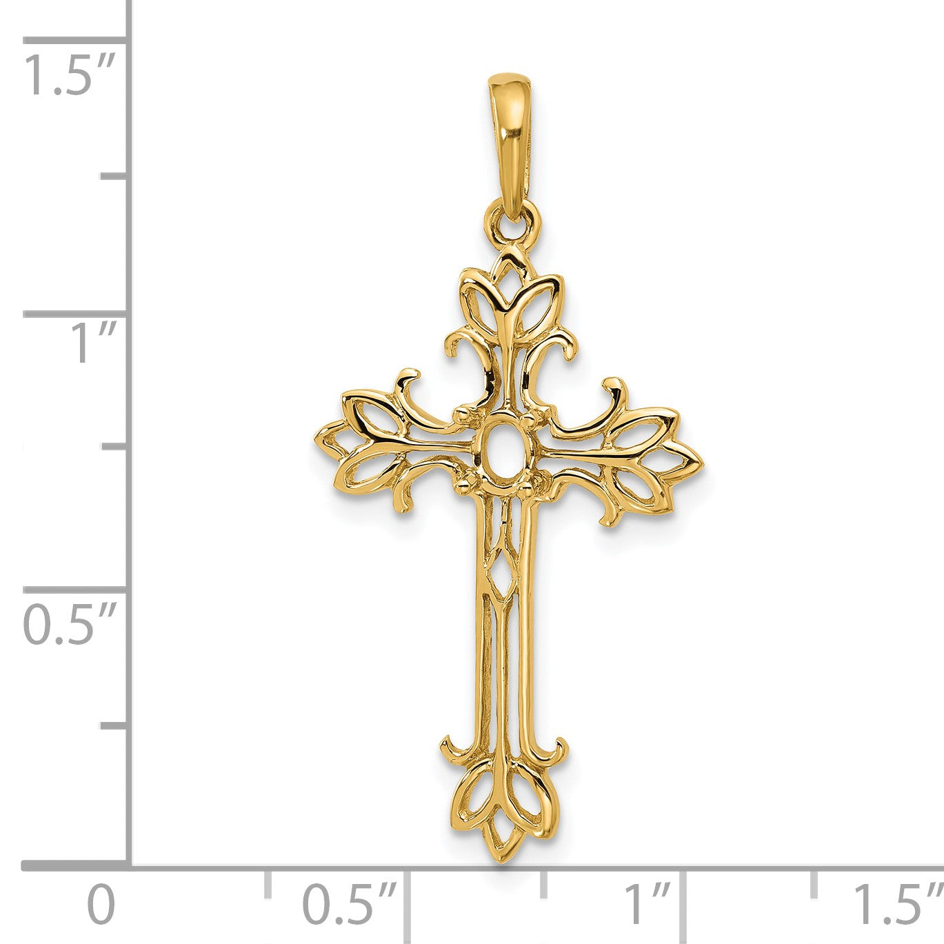 14k Polished Cross Chain Slide Mounting