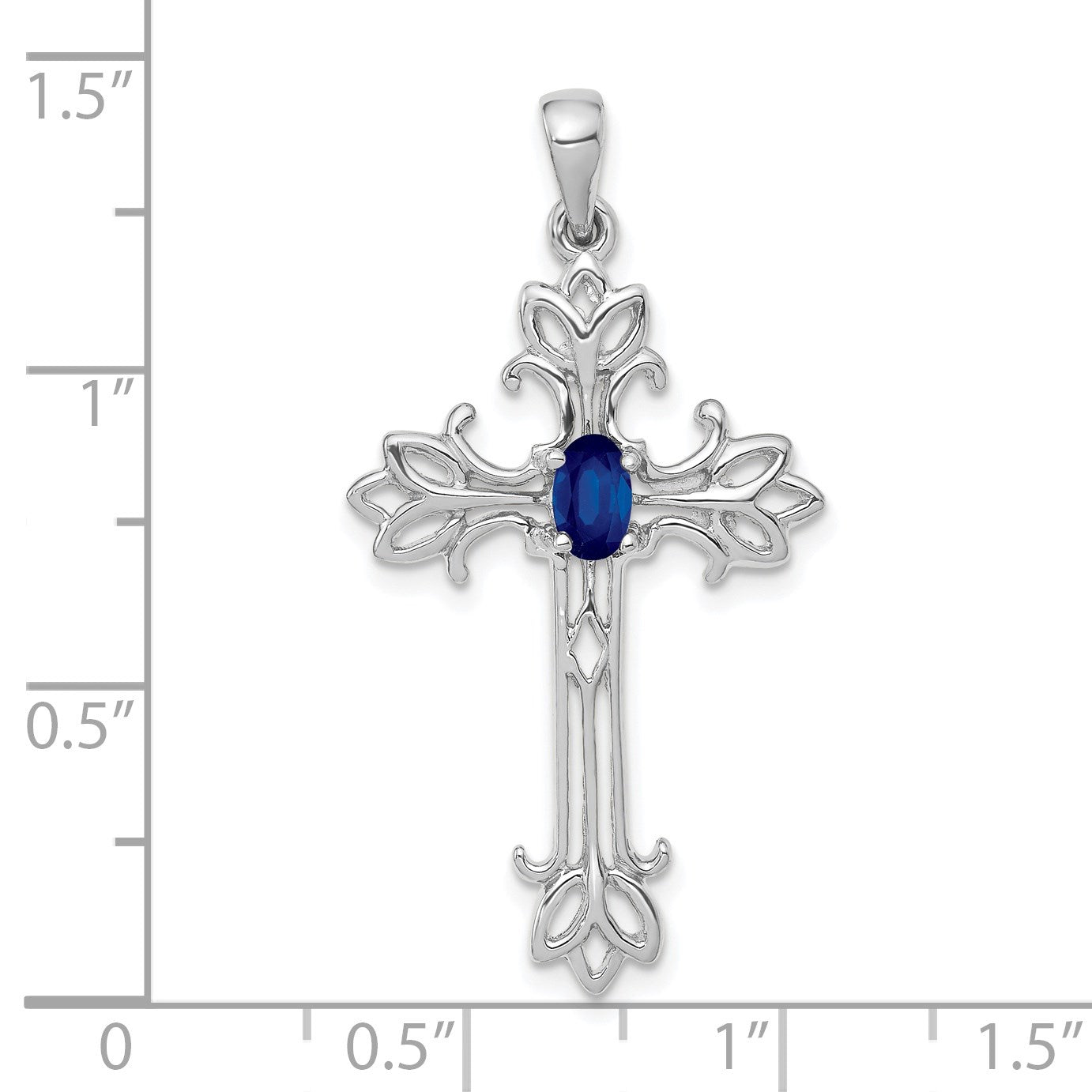 14k White Gold Polished Cross Chain Slide Mounting