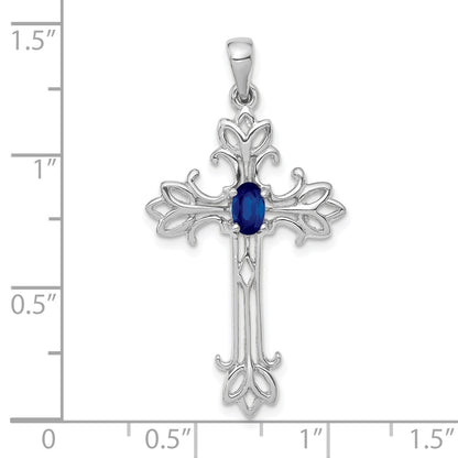 14k White Gold Polished Cross Chain Slide Mounting