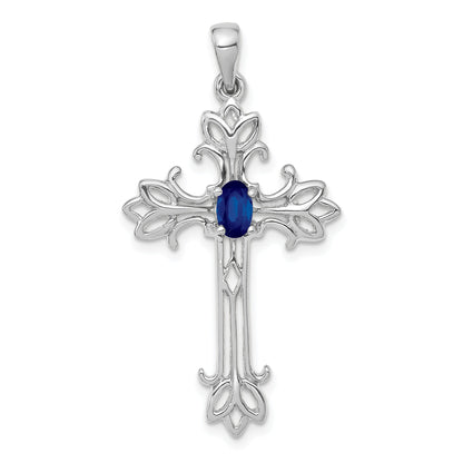 14k White Gold Polished Cross Chain Slide Mounting