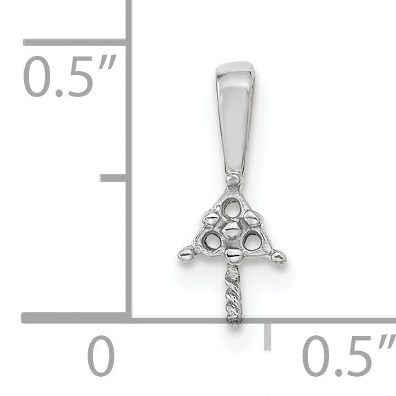 14k White Gold Pearl and Diamond Pendant Mounting