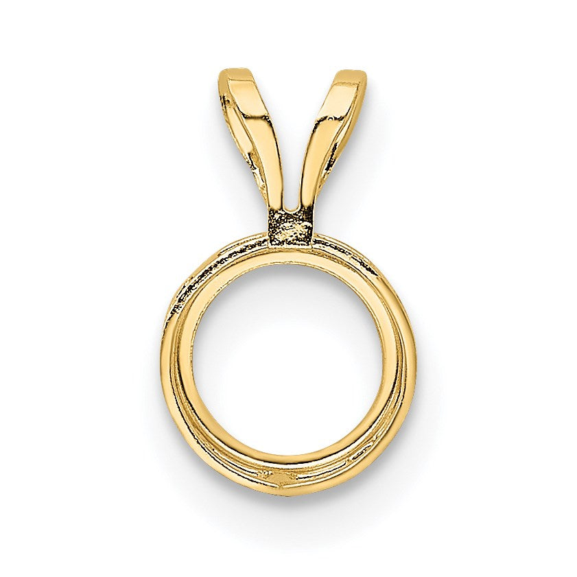 14k 6mm Round Stone Bezel Pendant Mounting