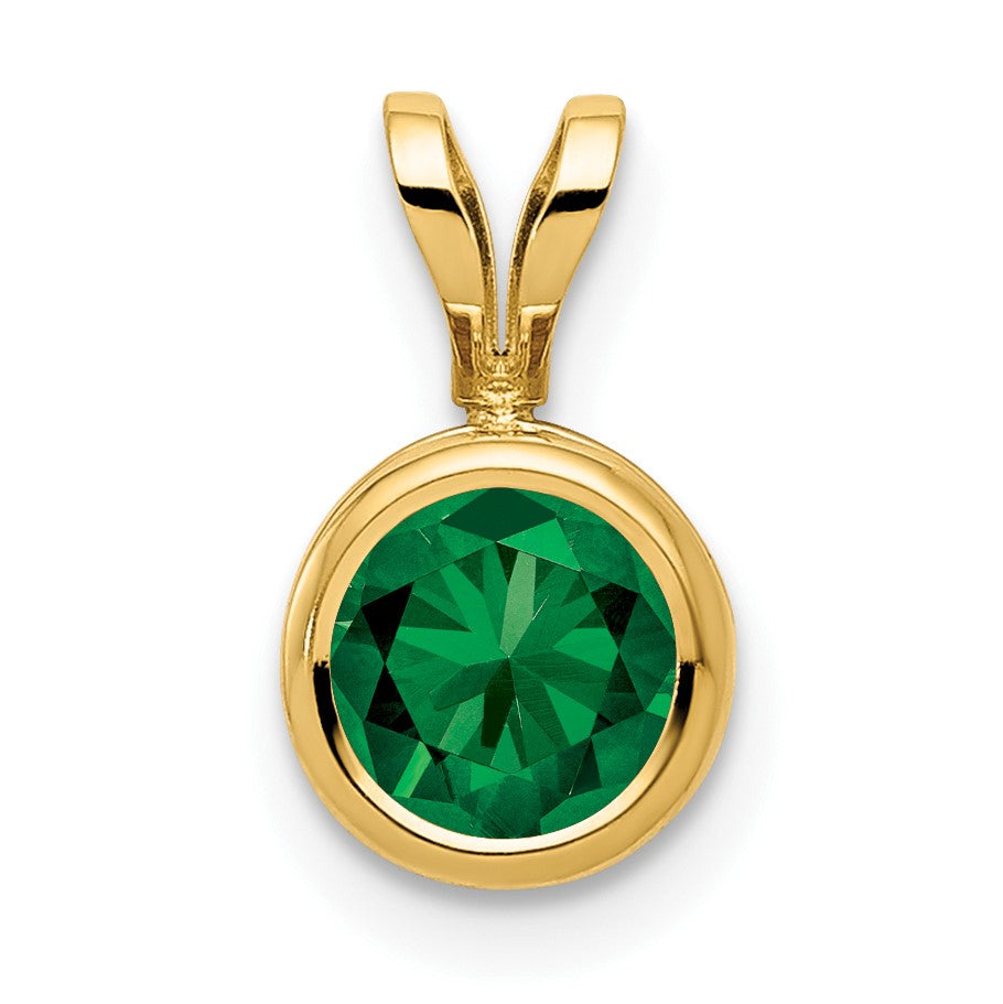 14k 6mm Round Mount St. Helens Bezel Pendant