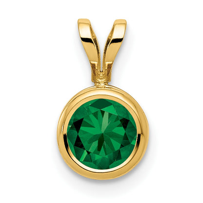 14k 6mm Round Mount St. Helens Bezel Pendant