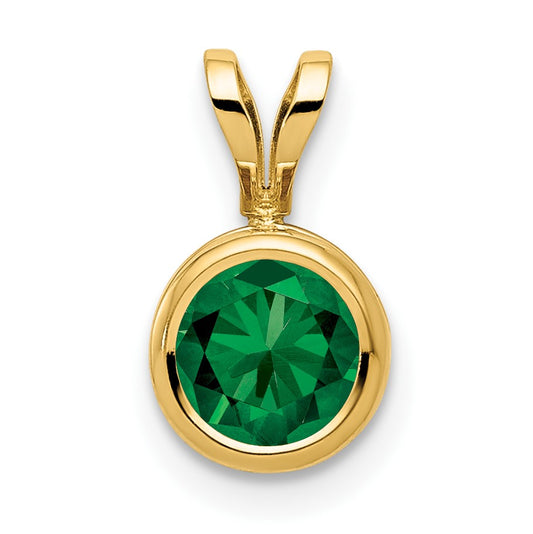 14k 6mm Round Mount St. Helens Bezel Pendant