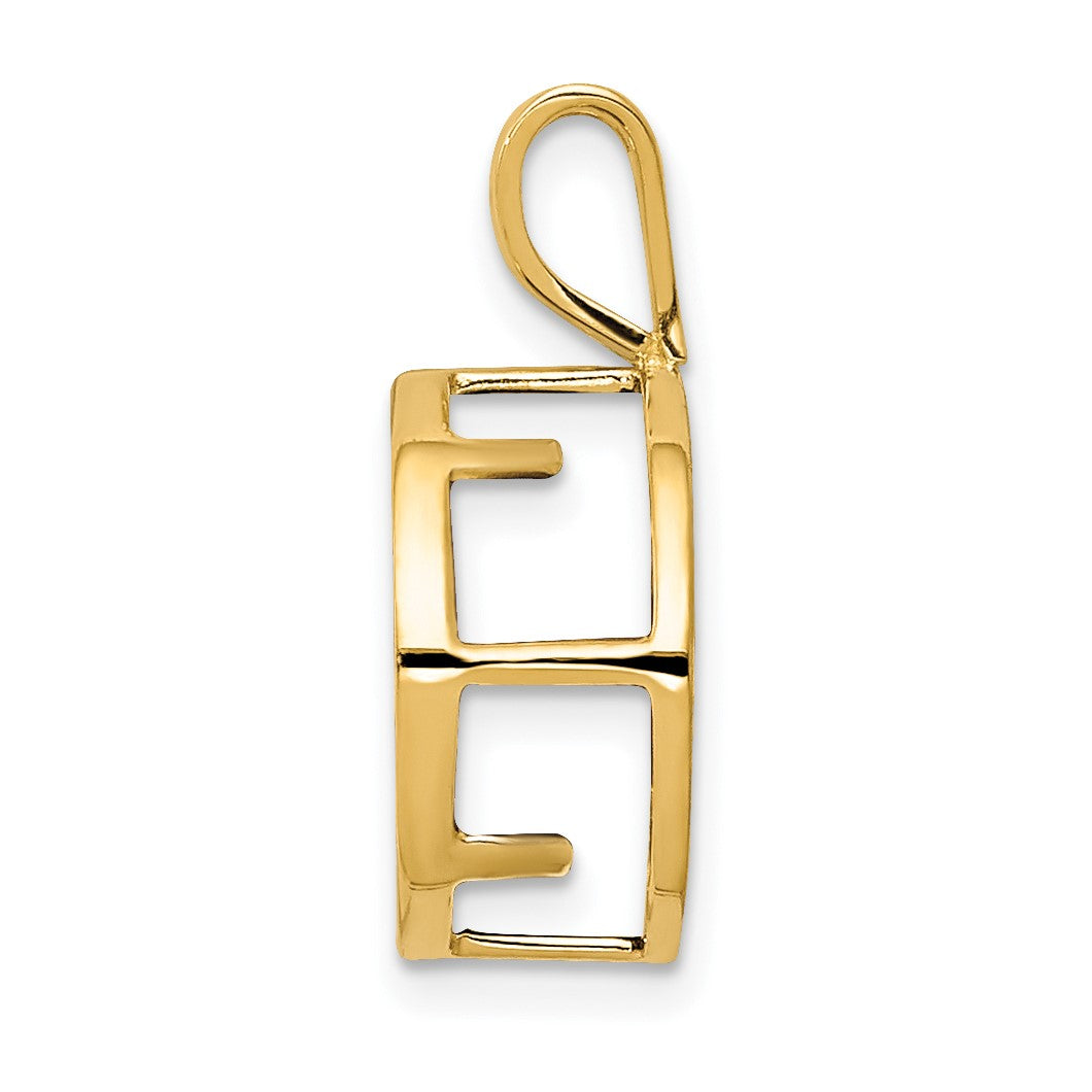 14k 8mm Round Stone Bezel Pendant Mounting
