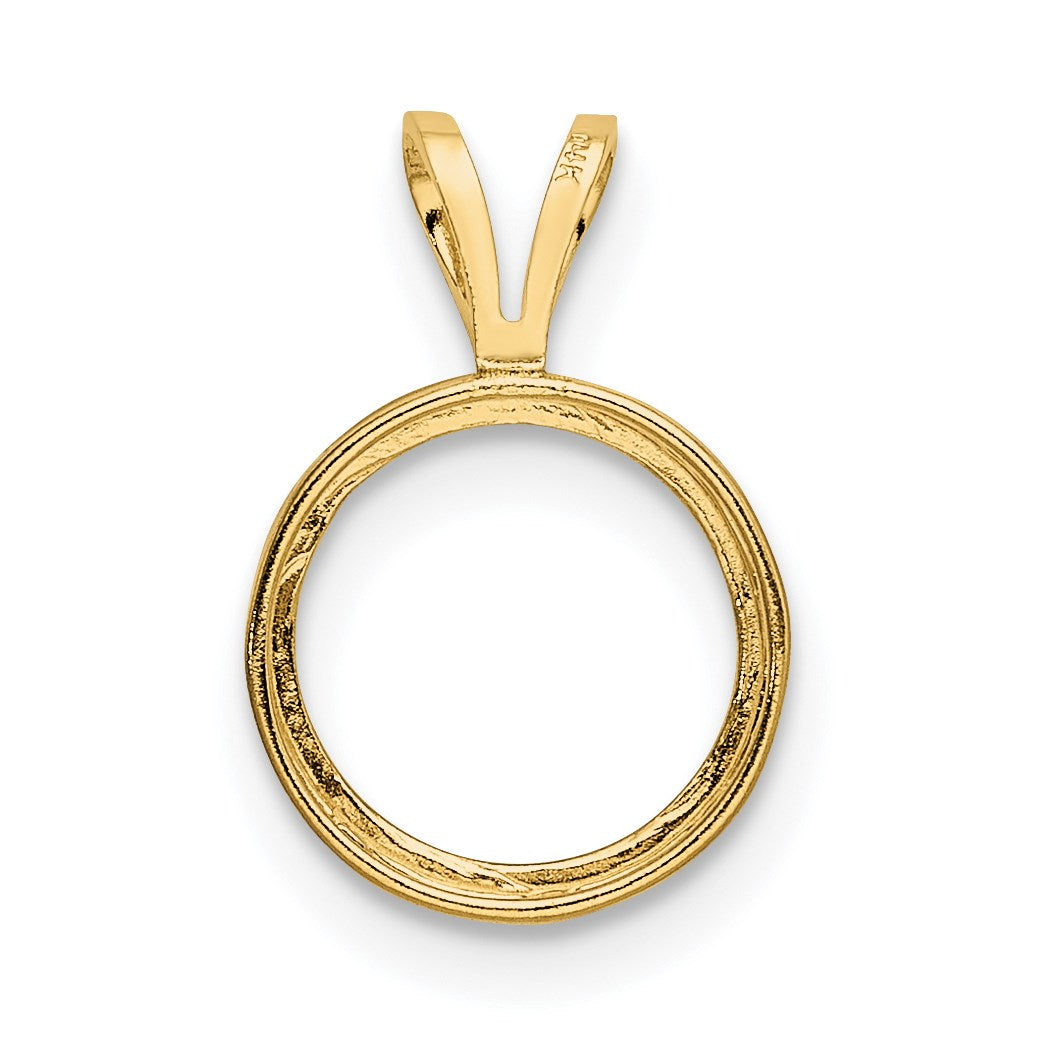 14k 8mm Round Stone Bezel Pendant Mounting