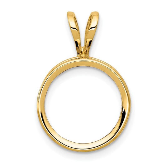 14k 8mm Round Stone Bezel Pendant Mounting