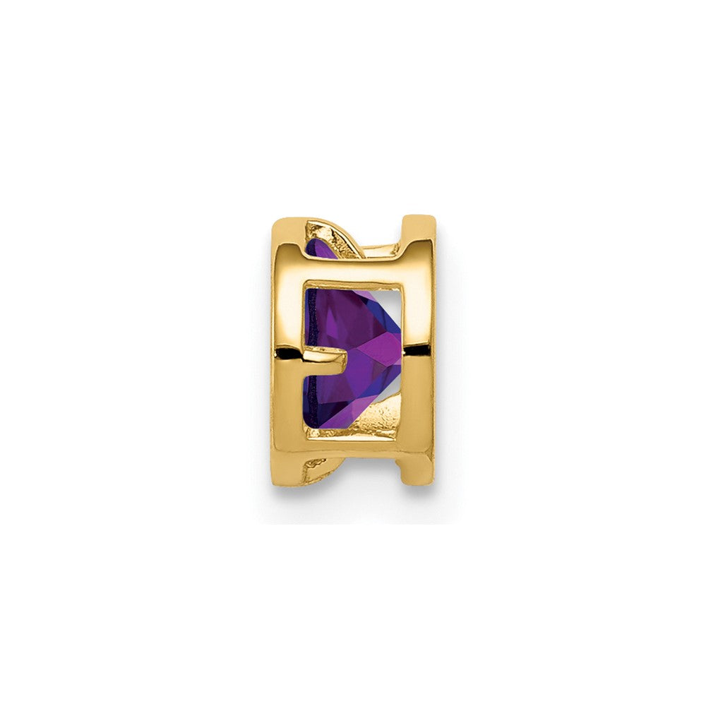 14k 5mm Amethyst Bezel Pendant