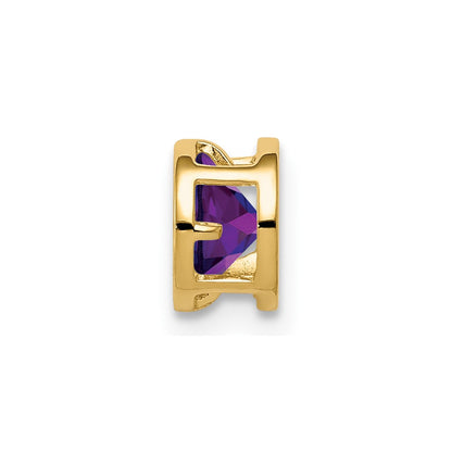 14k 5mm Amethyst Bezel Pendant