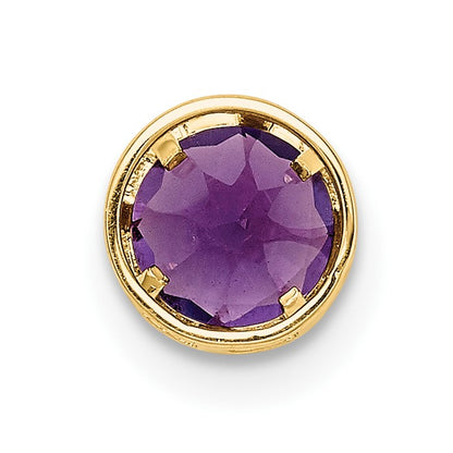 14k 5mm Round Amethyst Bezel Chain Slide