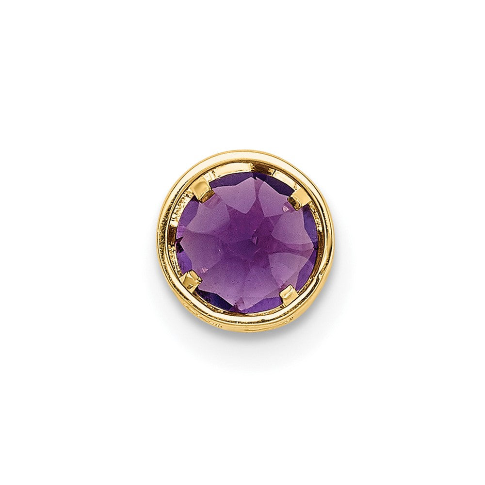 14k 5mm Amethyst Bezel Pendant