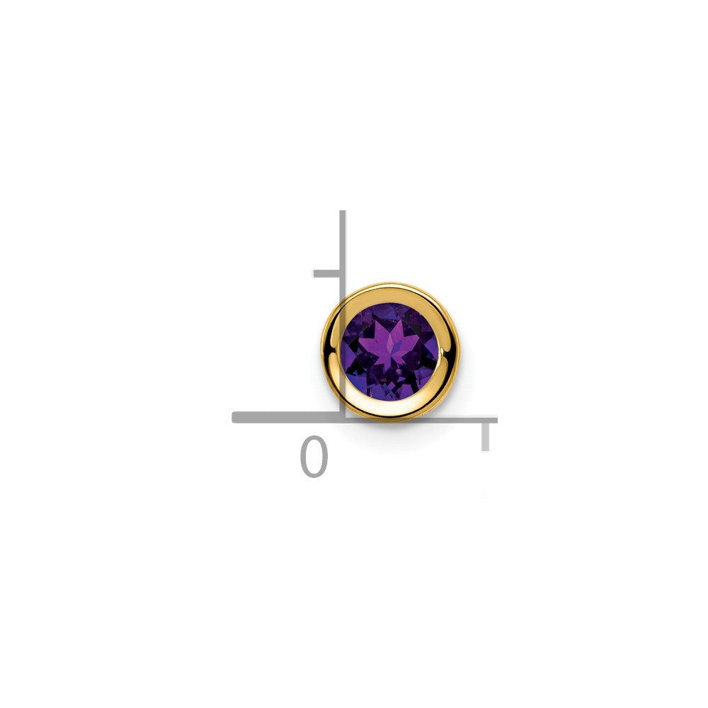 14k 5mm Amethyst Bezel Pendant