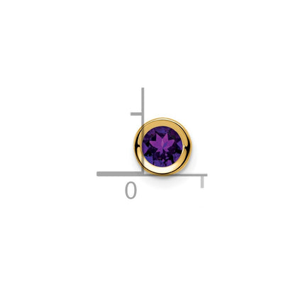 14k 5mm Amethyst Bezel Pendant