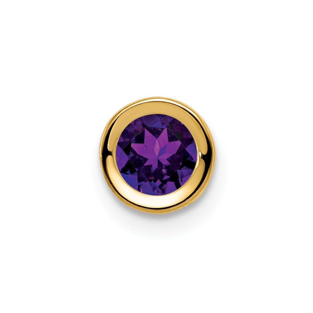 14k 5mm Amethyst Bezel Pendant