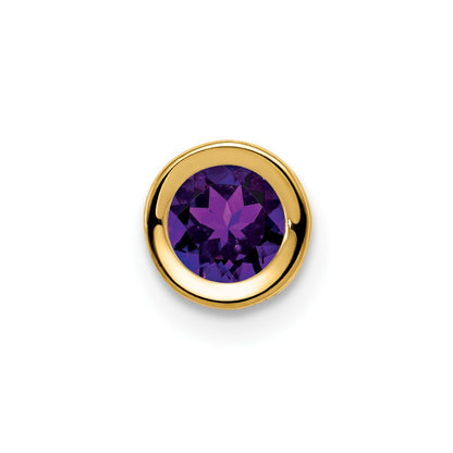 14k 5mm Amethyst Bezel Pendant