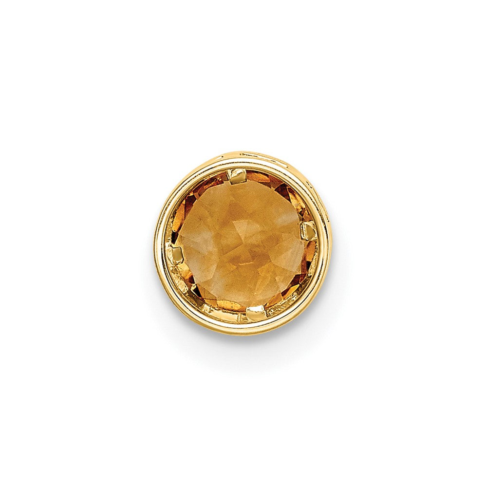 14k 5mm Citrine bezel pendant