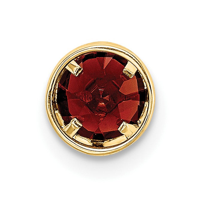 14k 5mm Round Garnet Bezel Chain Slide