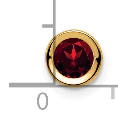 14k 5mm Round Garnet Bezel Chain Slide