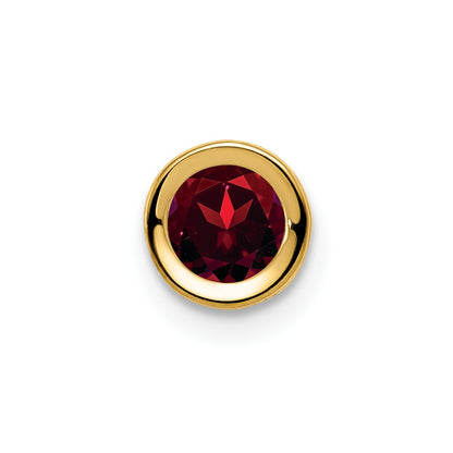 14k 5mm Garnet bezel pendant