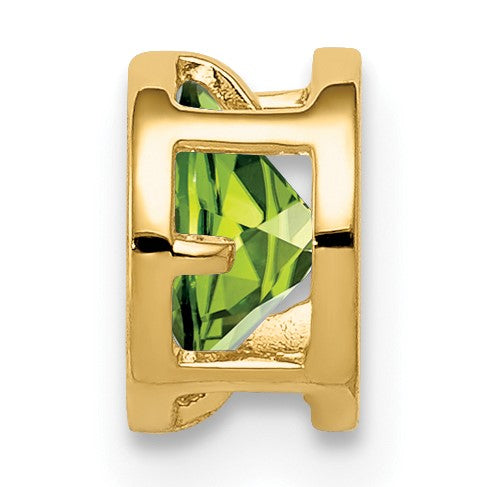 14k 5mm Round Peridot Bezel Chain Slide