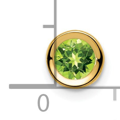 14k 5mm Round Peridot Bezel Chain Slide