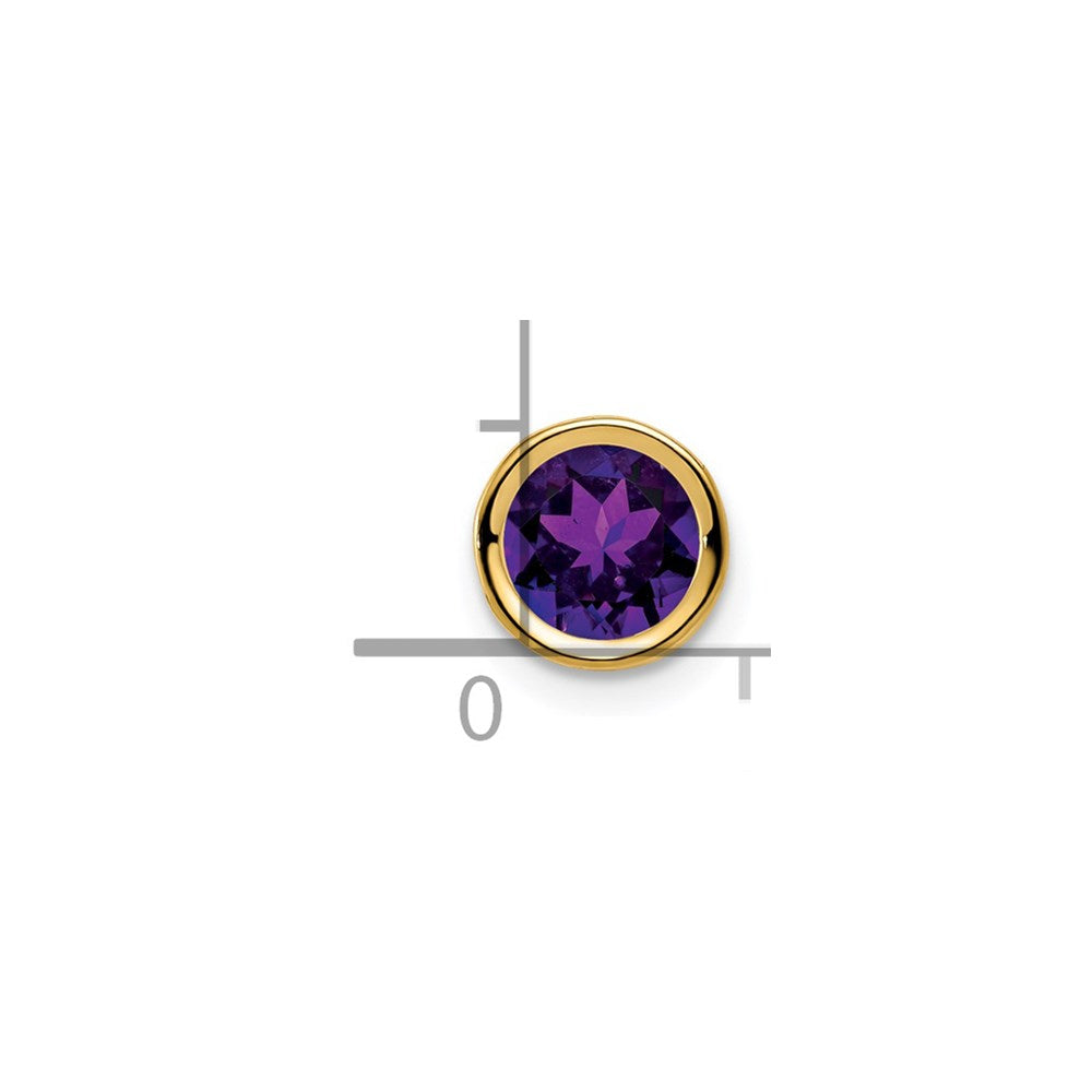 14k 6mm Amethyst bezel pendant