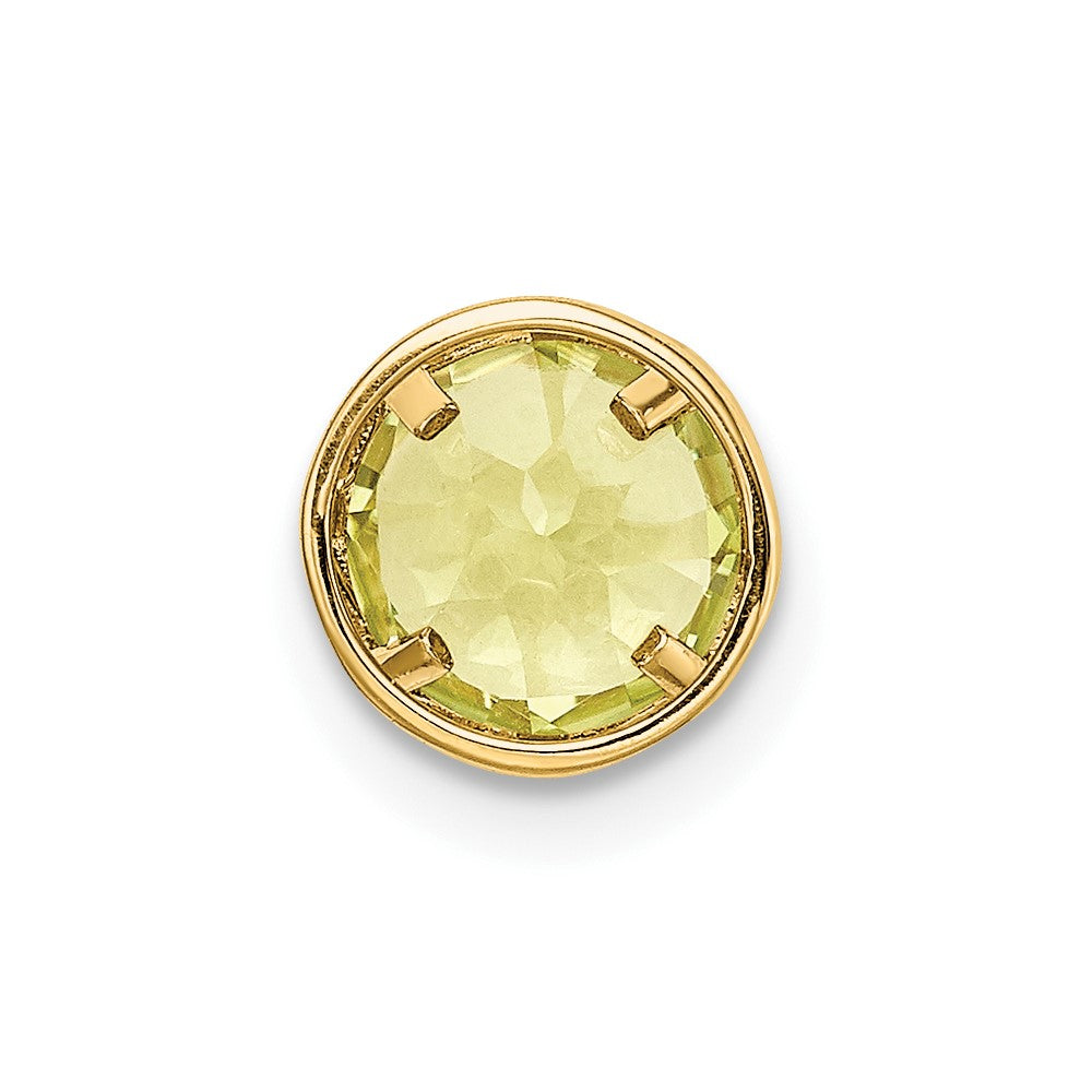 14k 6mm Peridot bezel pendant