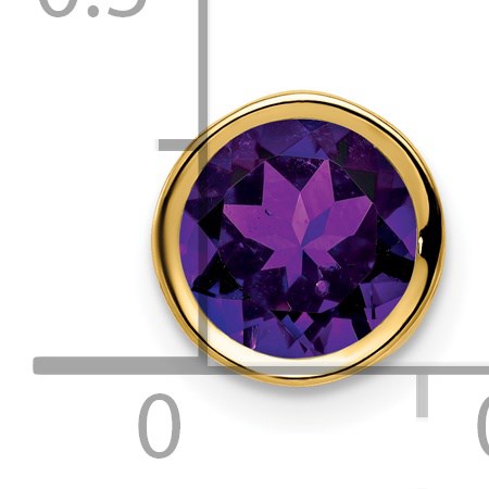 14k 7mm Round Amethyst Bezel Chain Slide