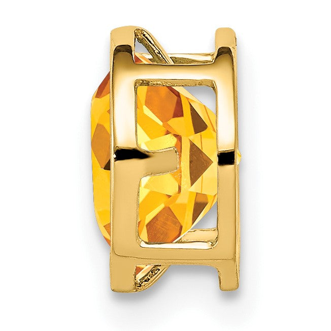 14k 7mm Round Citrine Bezel Chain Slide